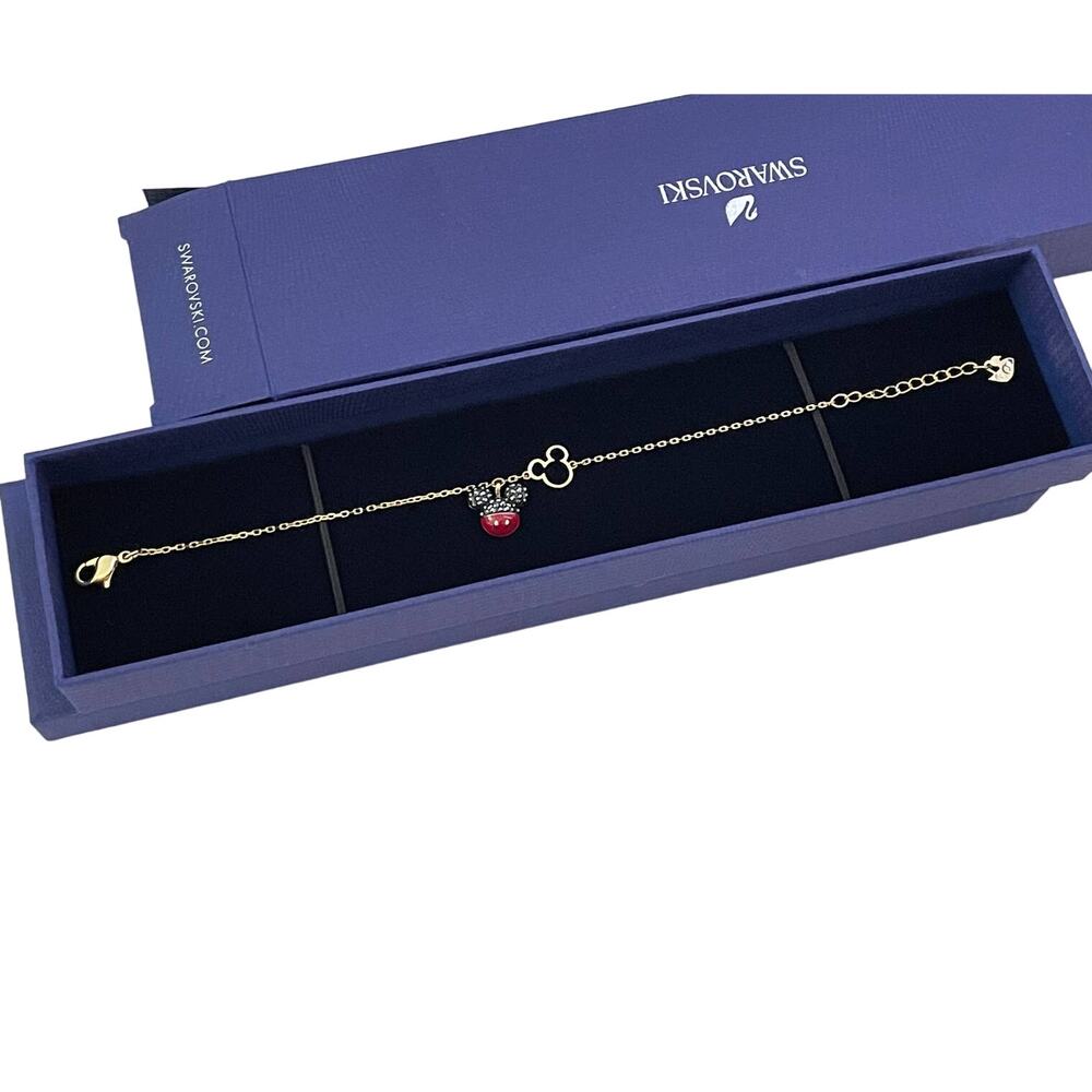 Swarovski Mickey bracelet Black, Gold-tone plated New